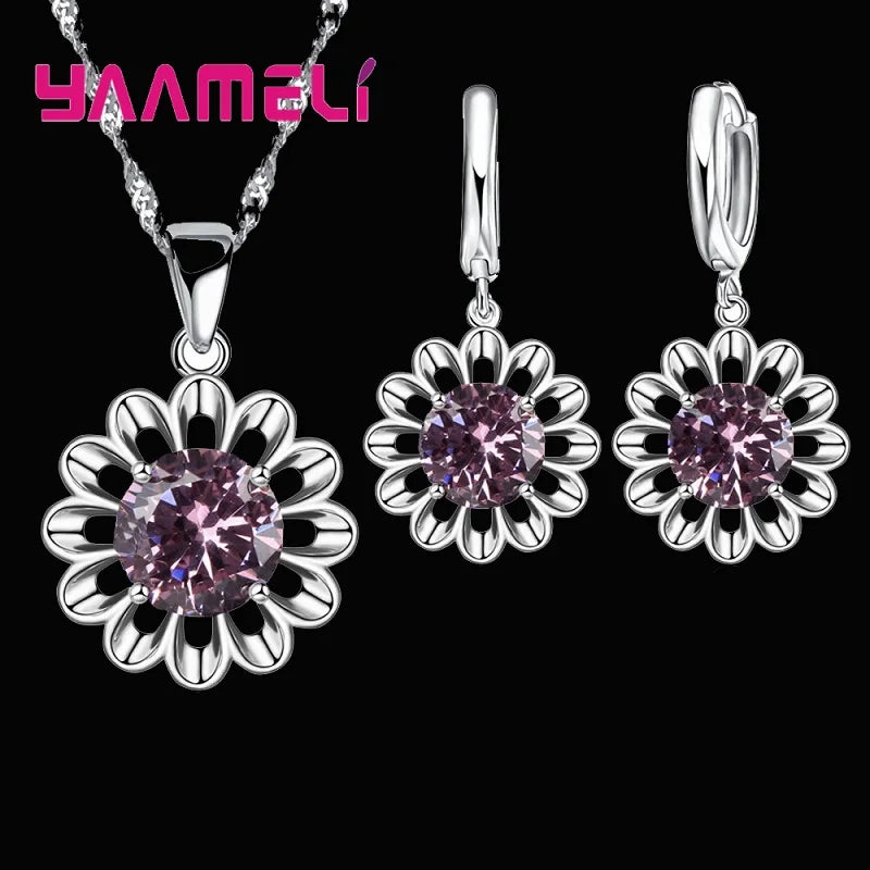 New Fashion Wedding Jewelry Set Women Top Quality 925 Sterling Silver