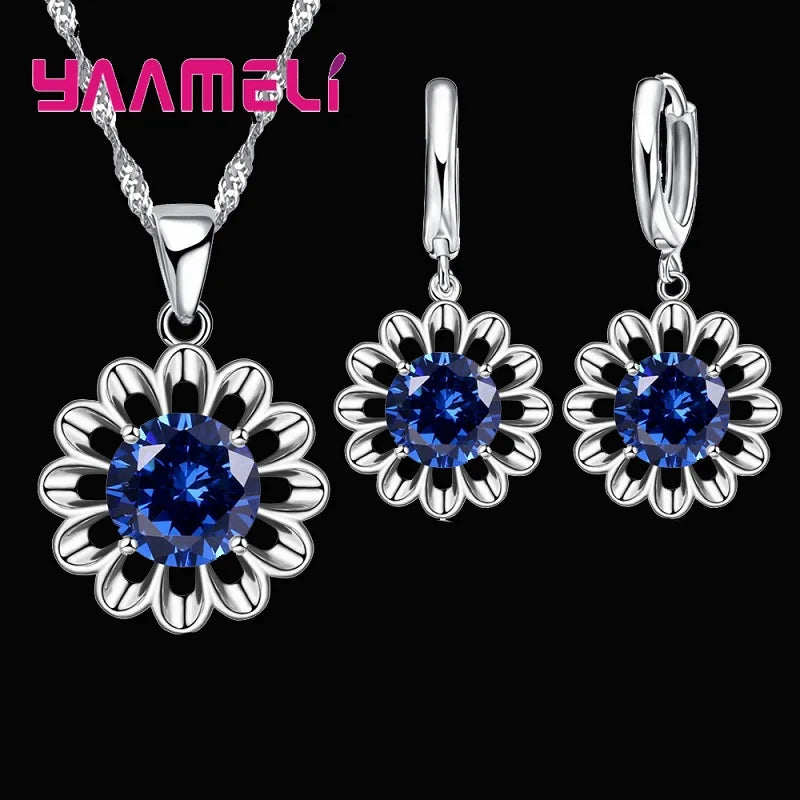 New Fashion Wedding Jewelry Set Women Top Quality 925 Sterling Silver