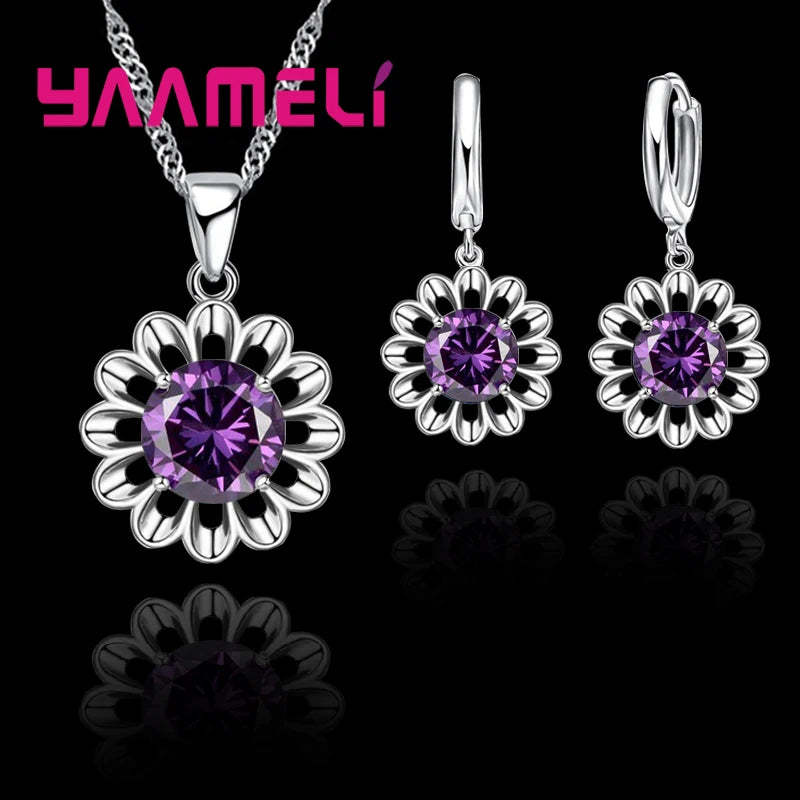 New Fashion Wedding Jewelry Set Women Top Quality 925 Sterling Silver