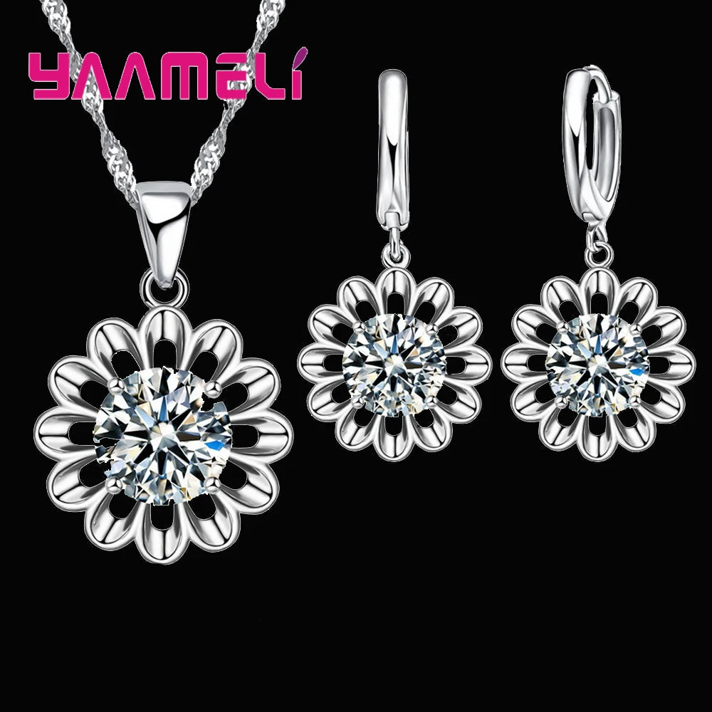 New Fashion Wedding Jewelry Set Women Top Quality 925 Sterling Silver