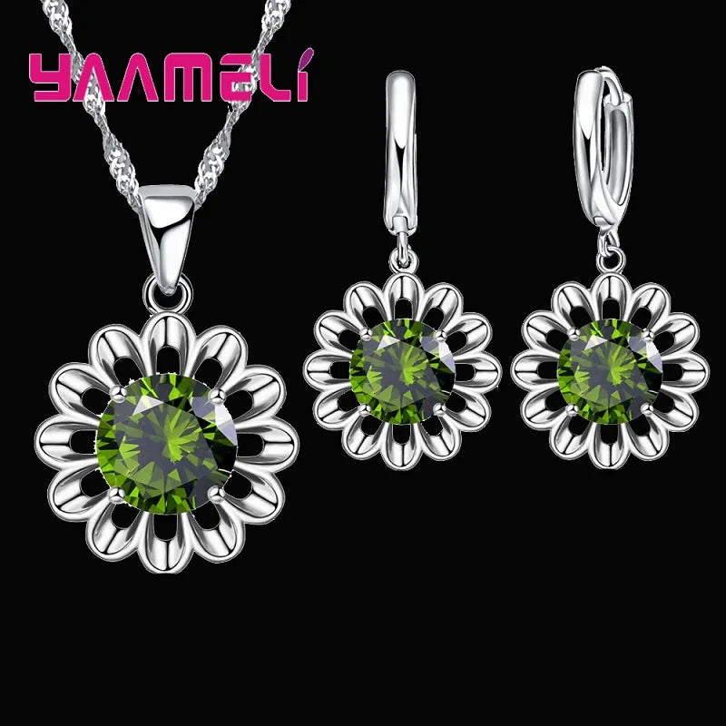 New Fashion Wedding Jewelry Set Women Top Quality 925 Sterling Silver