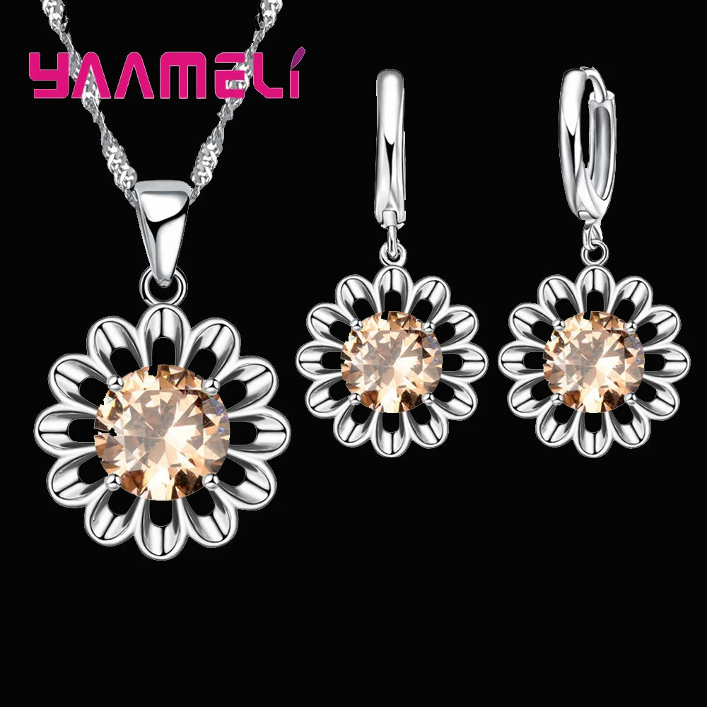 New Fashion Wedding Jewelry Set Women Top Quality 925 Sterling Silver