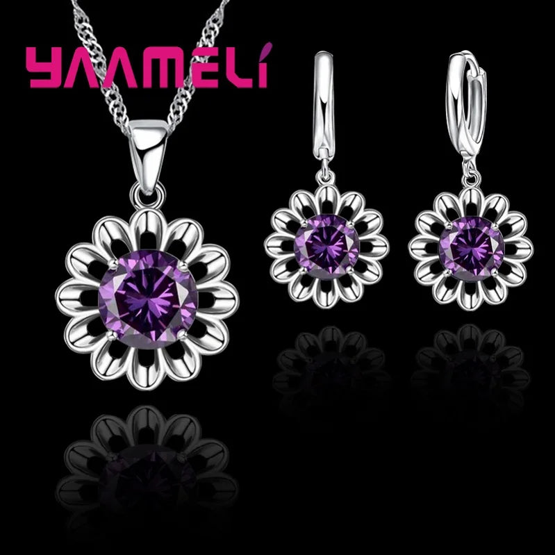 New Fashion Wedding Jewelry Set Women Top Quality 925 Sterling Silver