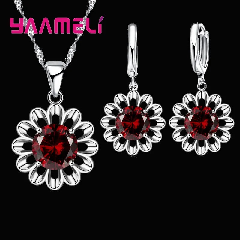 New Fashion Wedding Jewelry Set Women Top Quality 925 Sterling Silver